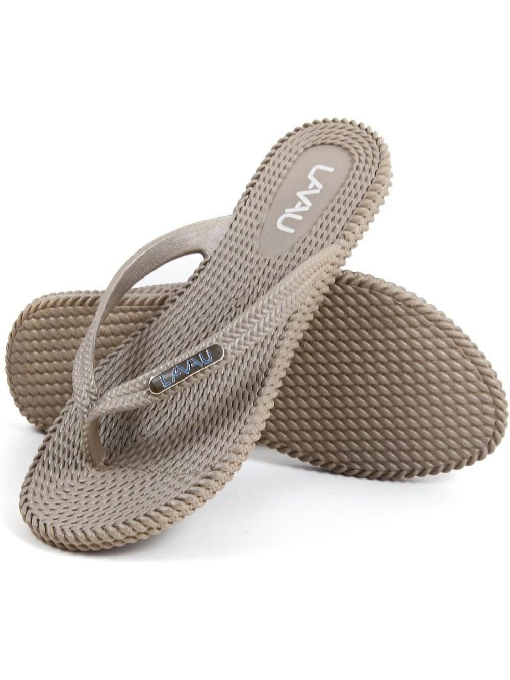 Women's Taupe Waterproof Non Slip Flat Thong Sandals For Shower Beach and Pool
